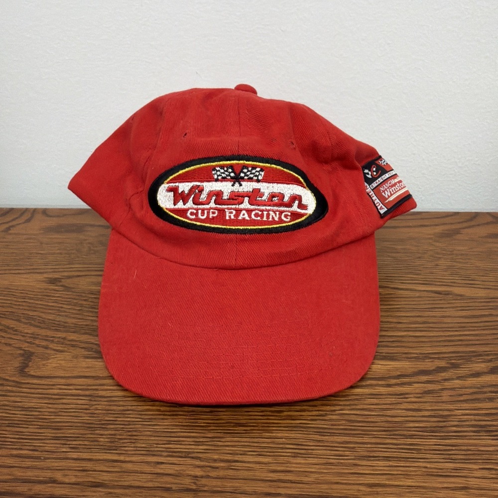 Vtg CHASE AUTHENTICS Red Winston Cup Racing Hat + Inaugural Las Vegas 400 Pin 98